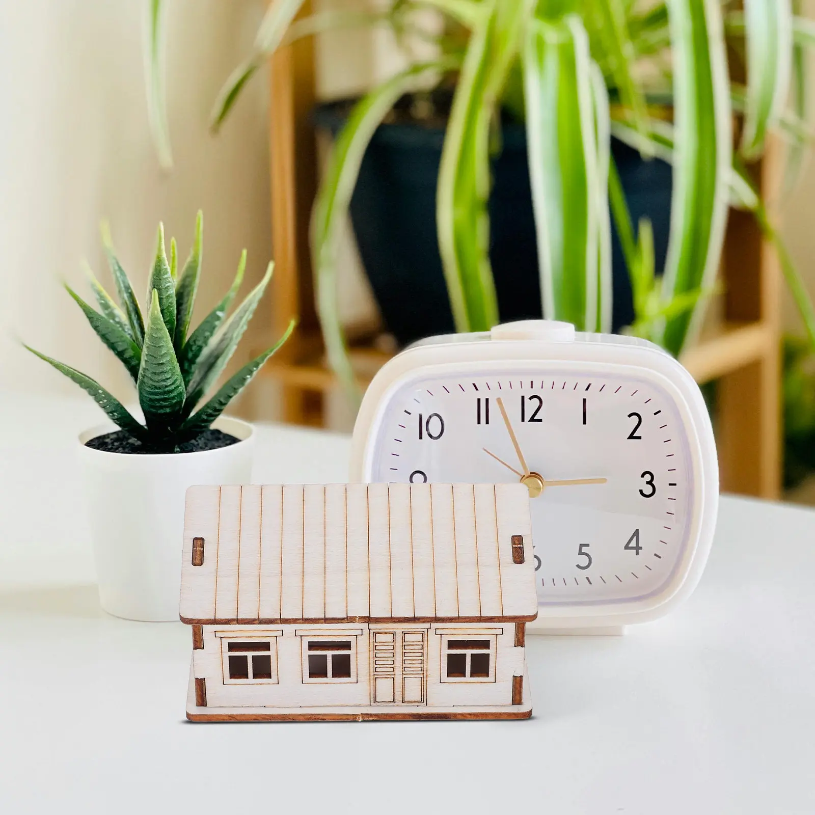 Mini House Models For Living Room Decoration Winter Decor Rustic Log Cabin Kit Unfinished Wood Painting