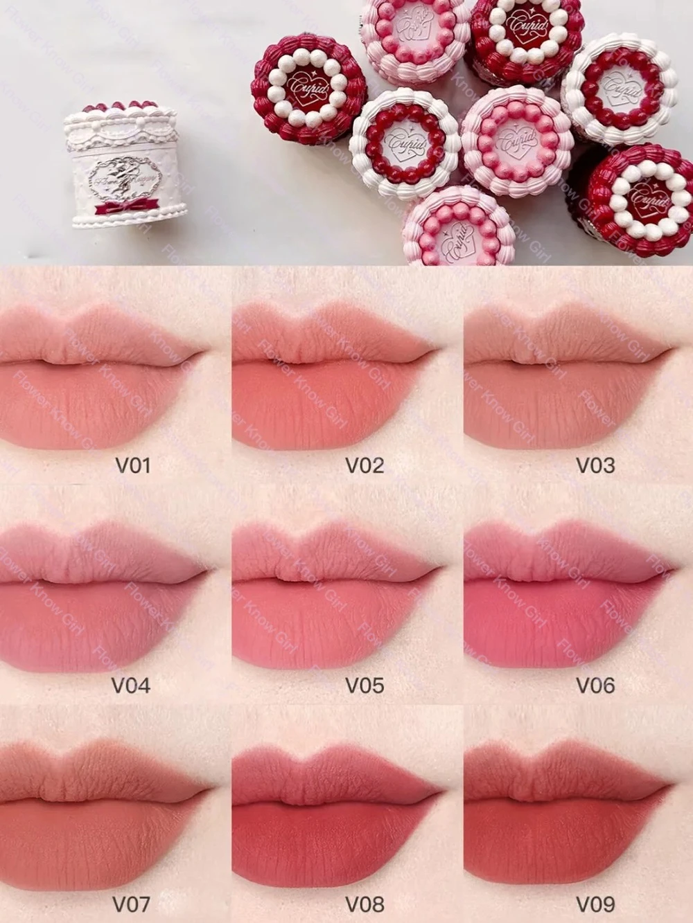 FlowerKnows ALL IN ONE  Makeup Set Full Professional Face Palette Blush Desktop mirror Eyeshadow Contour Lip Cream