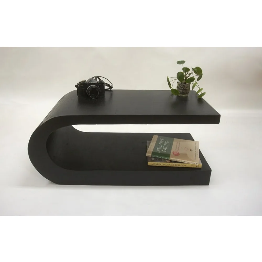 XMSJ-Mesa De Café Crescente Curva, Mesa De Café Em Forma De U, Preto Em Forma De U, Meia Lua