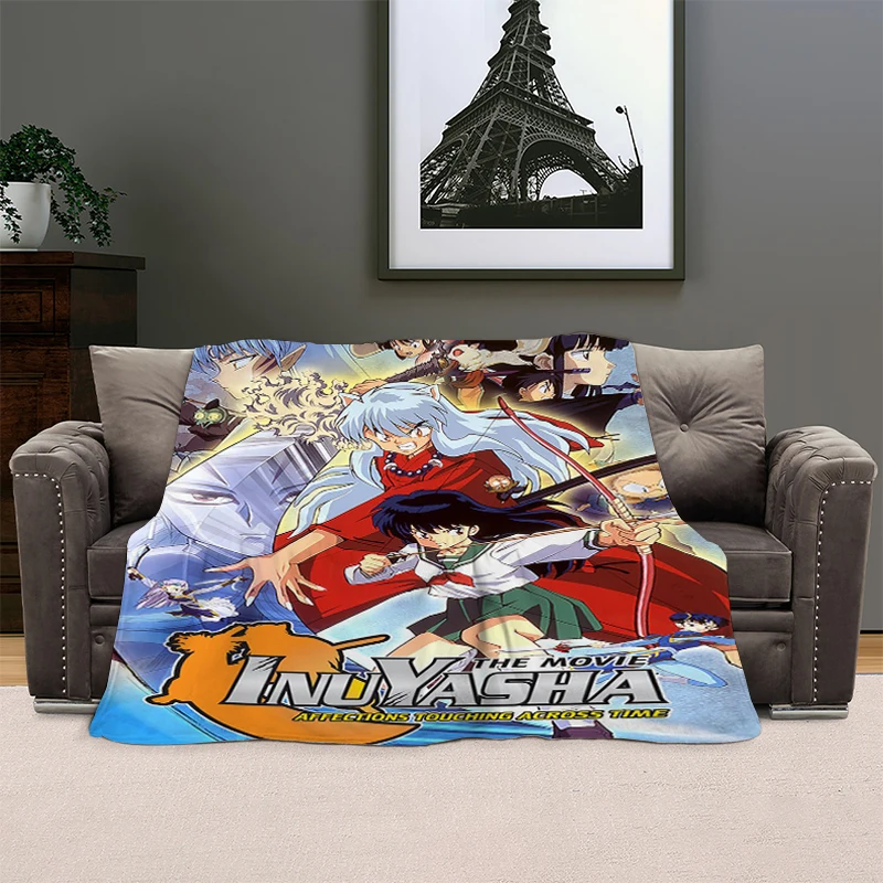 

Custom Blanket Sofa B-Inuyasha Warm Bed Fleece Camping Nap Anime Fluffy Soft Blankets for Winter Microfiber Bedding King Size