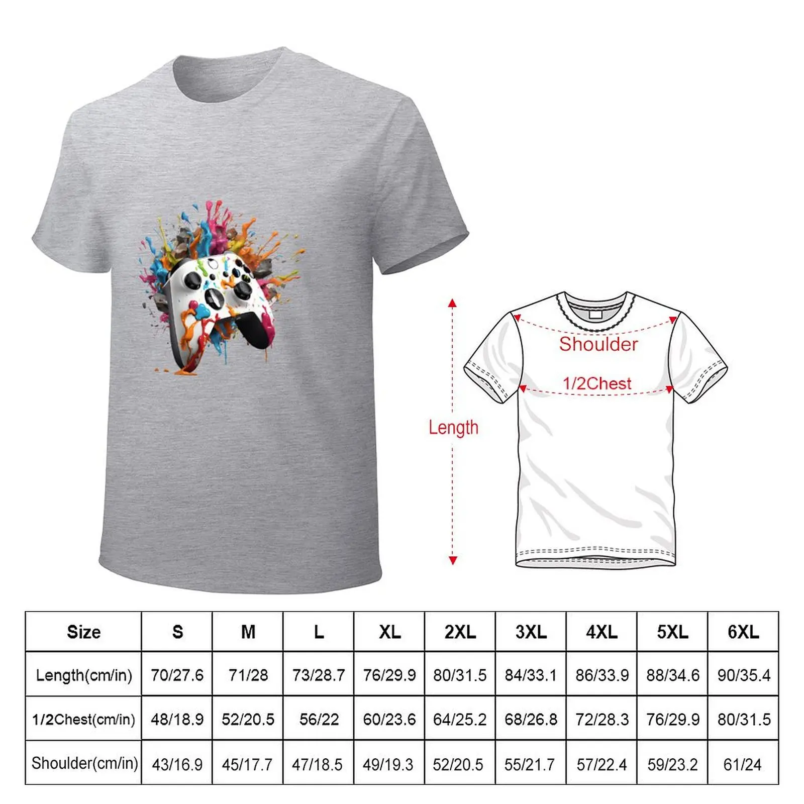 Vibrant Controller T-shirt Aesthetic clothing vintage new edition tees men workout shirt