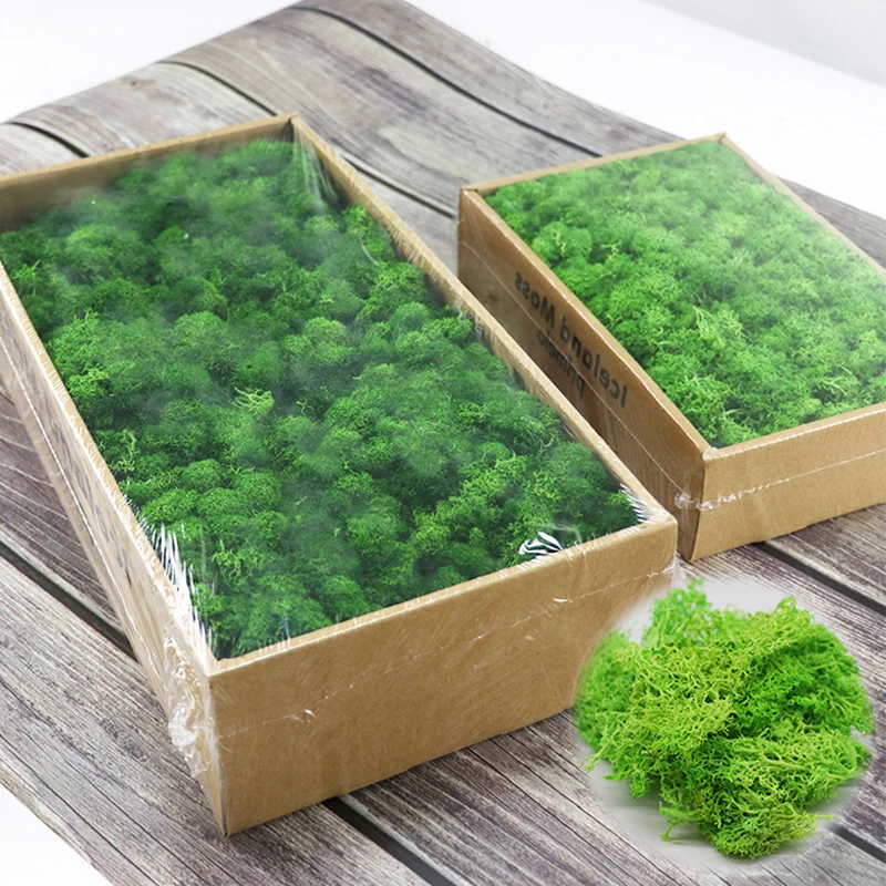 200/500g artificial green plants, fake grass, eternal moss, home decoration DIY, floral materials, garden landscape decoration