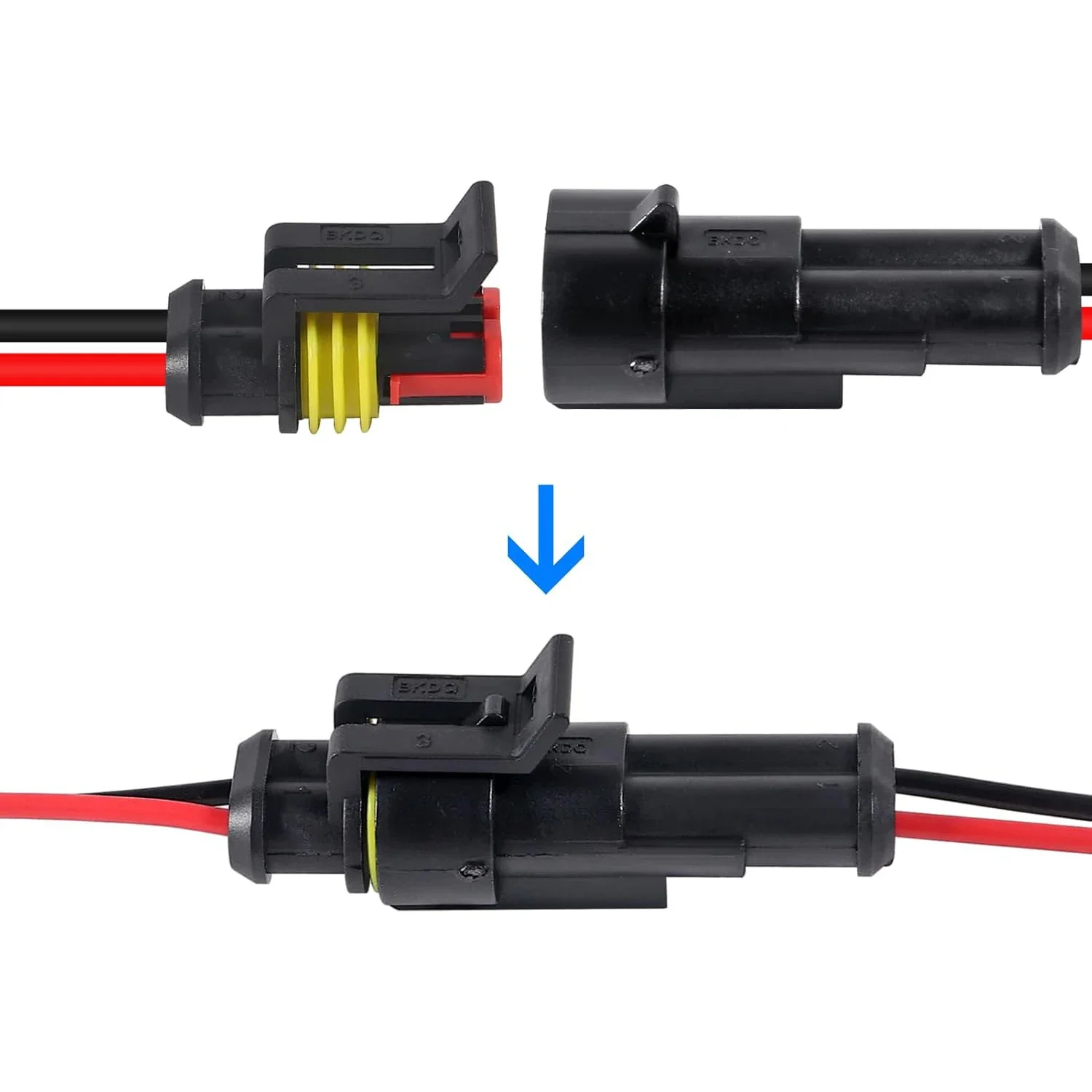 10/20pcs 5/10pairs 2Way Car Waterproof Electrical Connector 16 AWG 2 pin Plug Auto Electrical Wire Connectors for Car Truck Boat