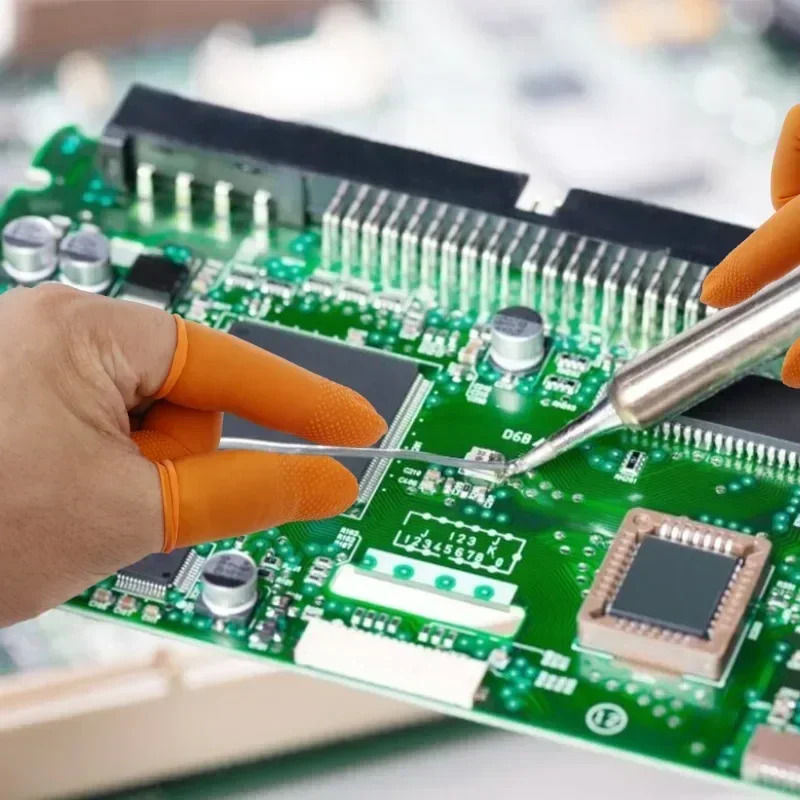 500/10PCS Disposable Finger Cover Rubber Non-slip Anti-static Latex Finger Cot Fingertip Protector Fingers Thumb Sleeve Gloves