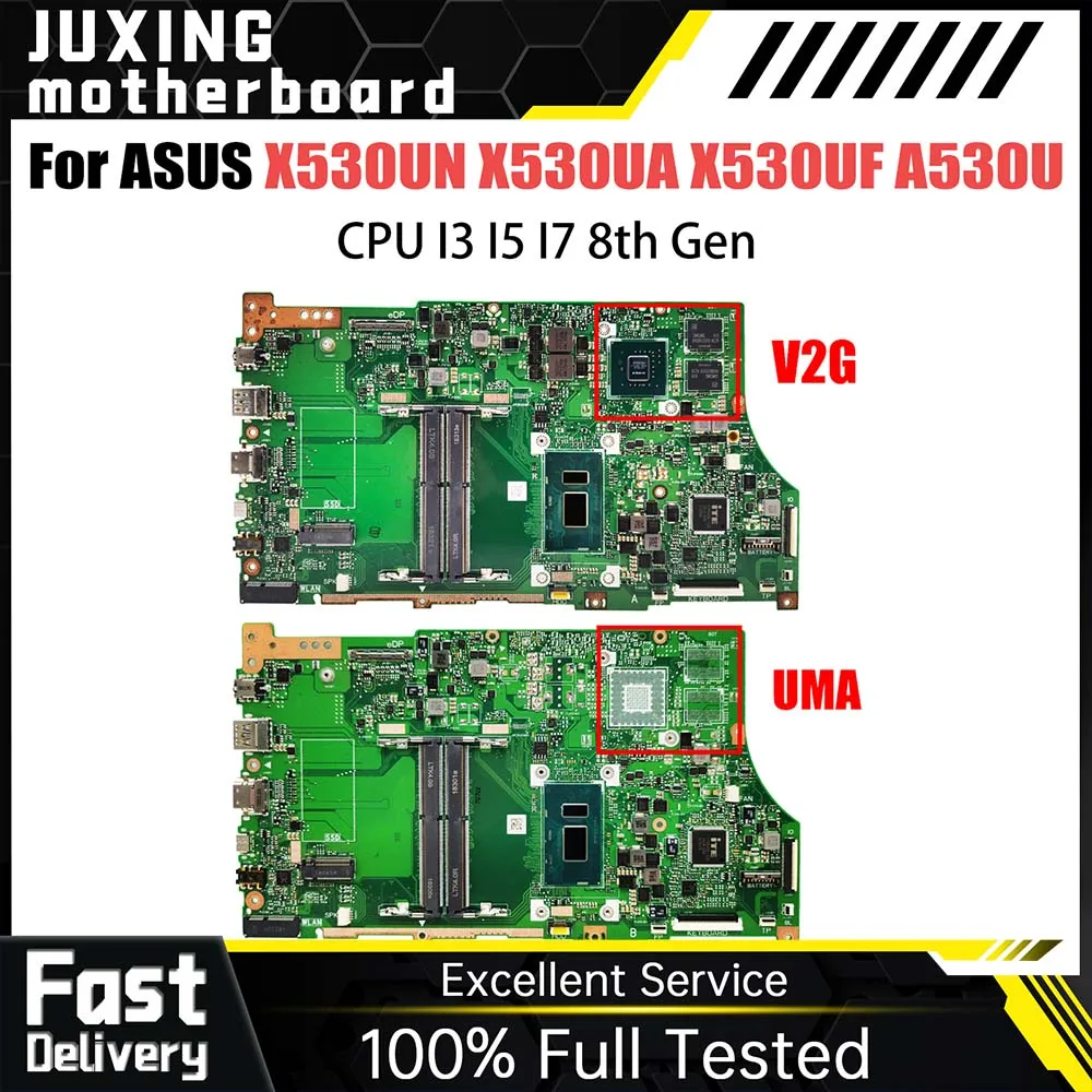 

Материнская плата X530UN для ASUS X530UA X530UF A530U F530U V530U R530U K530U S530U X530UNO, материнская плата для ноутбука I3 I5, 8-й процессор