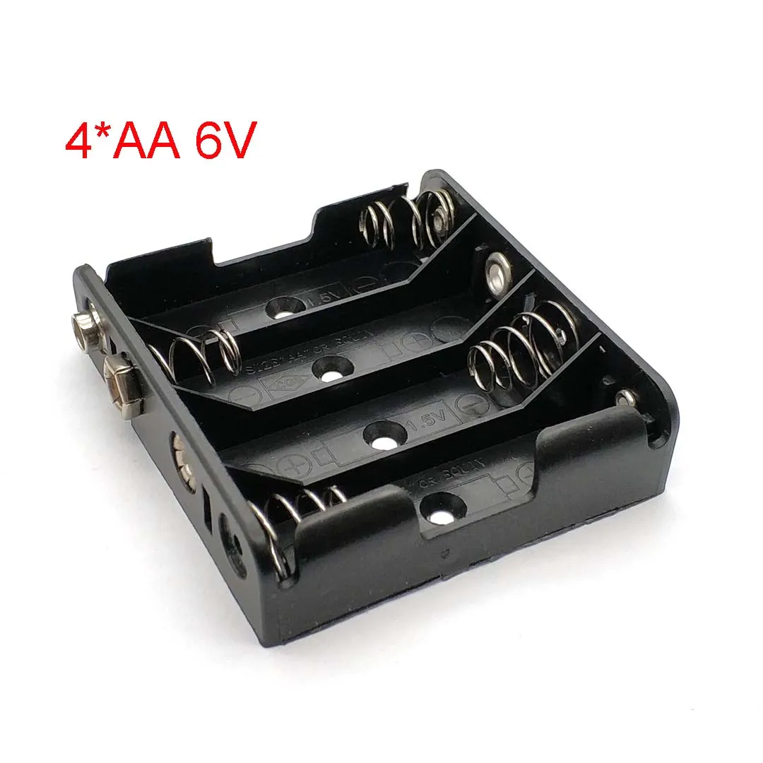 2 Stück 2/3/4-fach AA-Batteriehalter 3V 4,5V 6V, Schnappverbinder, ohne Kabel, schwarzes PP-Batteriegehäuse, **Batterie nicht enthalten** – Detail 5