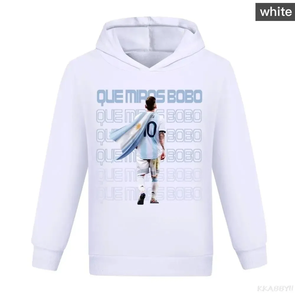 Messi Sweatshirt for Kids Hoodies Boys Cotton Tops Winter Autumn Mens Womens Hoodie Letter Street Hip-hop Leisure Loose Pullover