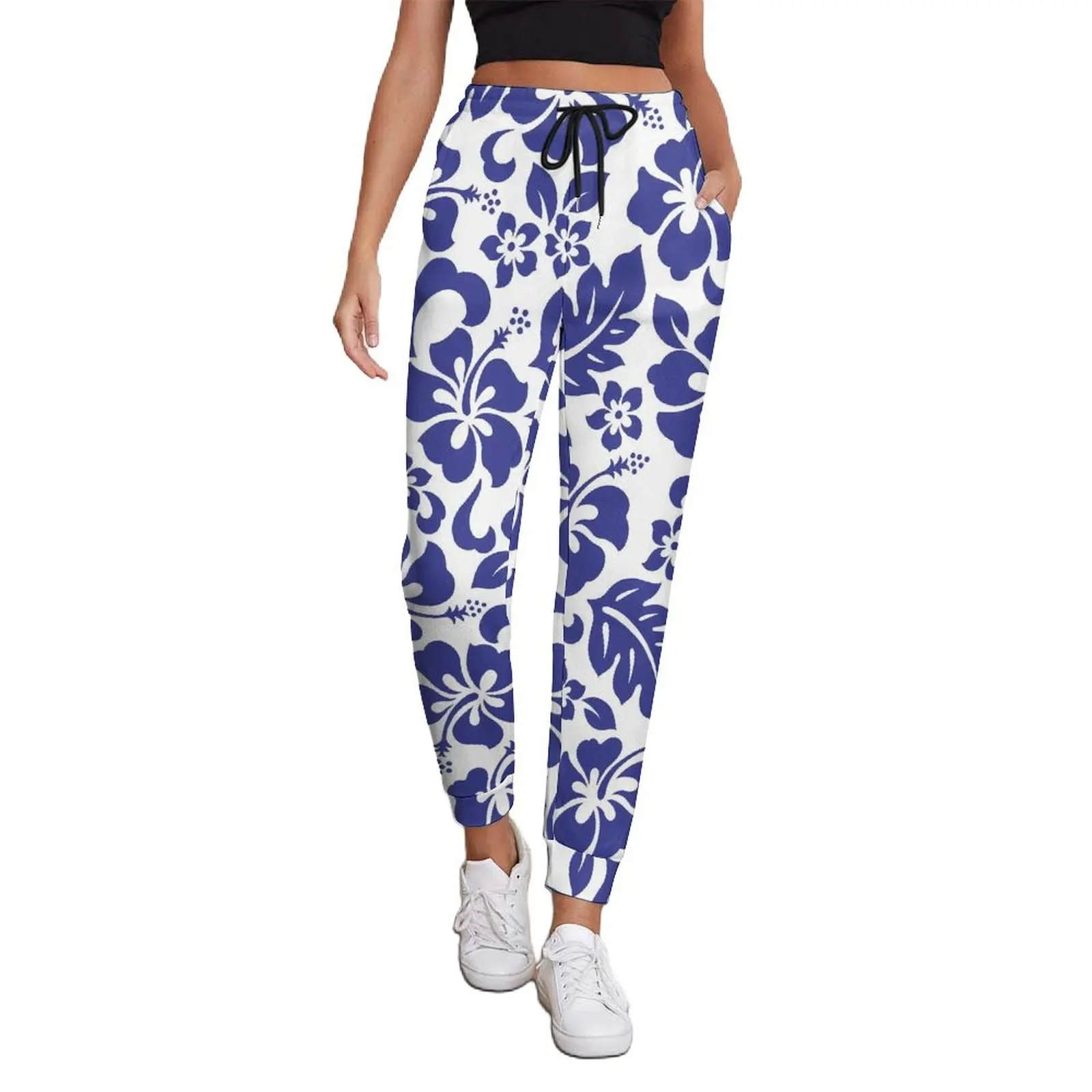 Tropical Flower Jogger Pants Women Hibiscus Floral Aesthetic Joggers Spring Modern Graphic Trousers Big Size 3XL