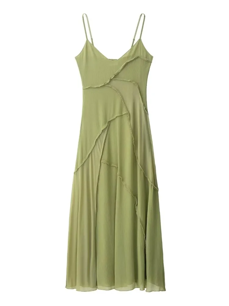 

Элегантные платья на подтяжках с оборками по краям для женщин, модное сексуальное платье на бретельках без рукавов, новинка 2025, летние длинные платья для праздничной вечеринки