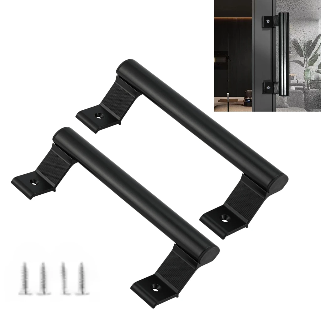 2PCS 20CM Aluminum Sliding Door Pull Handle with Screws Surface Mount Simple Bar Grab Handle for UPVC Window Cabinet Door Handle