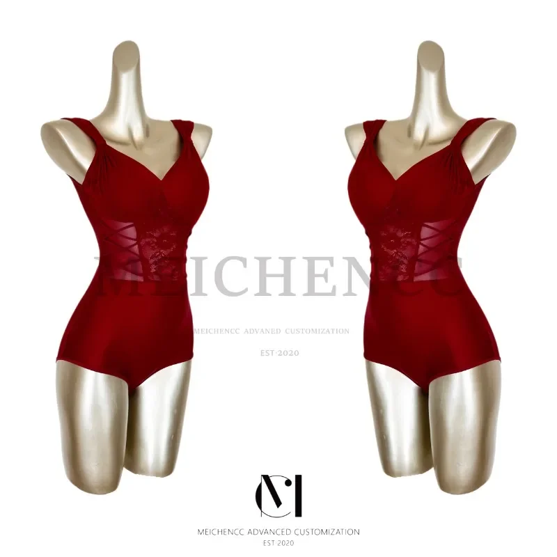 

customized Latin dance skirt lace top jumpsuit Leotard adult bodysuit chaussure danse latine femme vestidos de danza cristiana