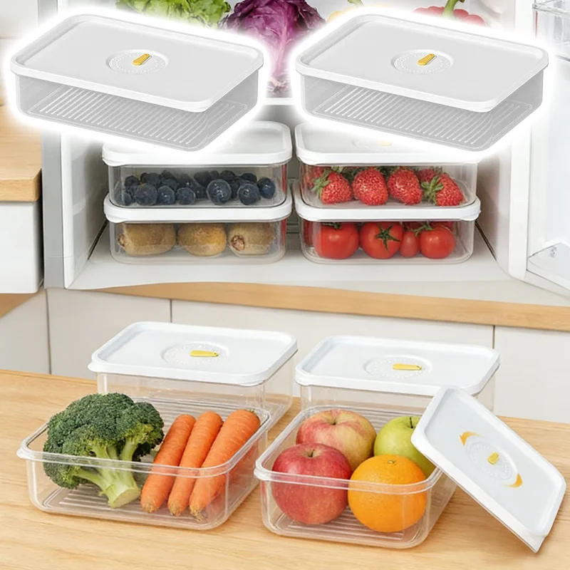 Organizador transparente para mantener la frescura de los alimentos, contenedor para carne, queso, salami, embutidos, pavo y otros productos fríos para el refrigerador.