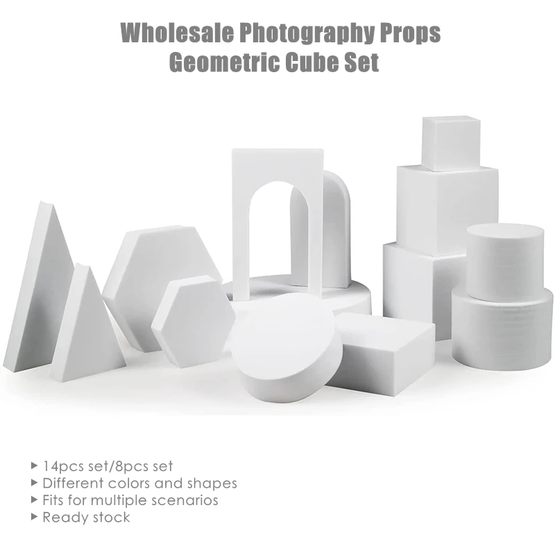 

Wholesale 14PCS 8PCS Set Photography Props Geometric Cube Set Different Colors Shapes Photography Backdrops