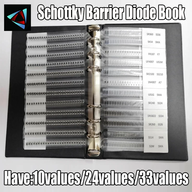 Rectifier Diode Sample Book 24 Values SMD M1 M4 M7 SS12 SS14 SS16 SS24 SS34 SS36 SS110 SS210 Schottky Barrier Diode KIT