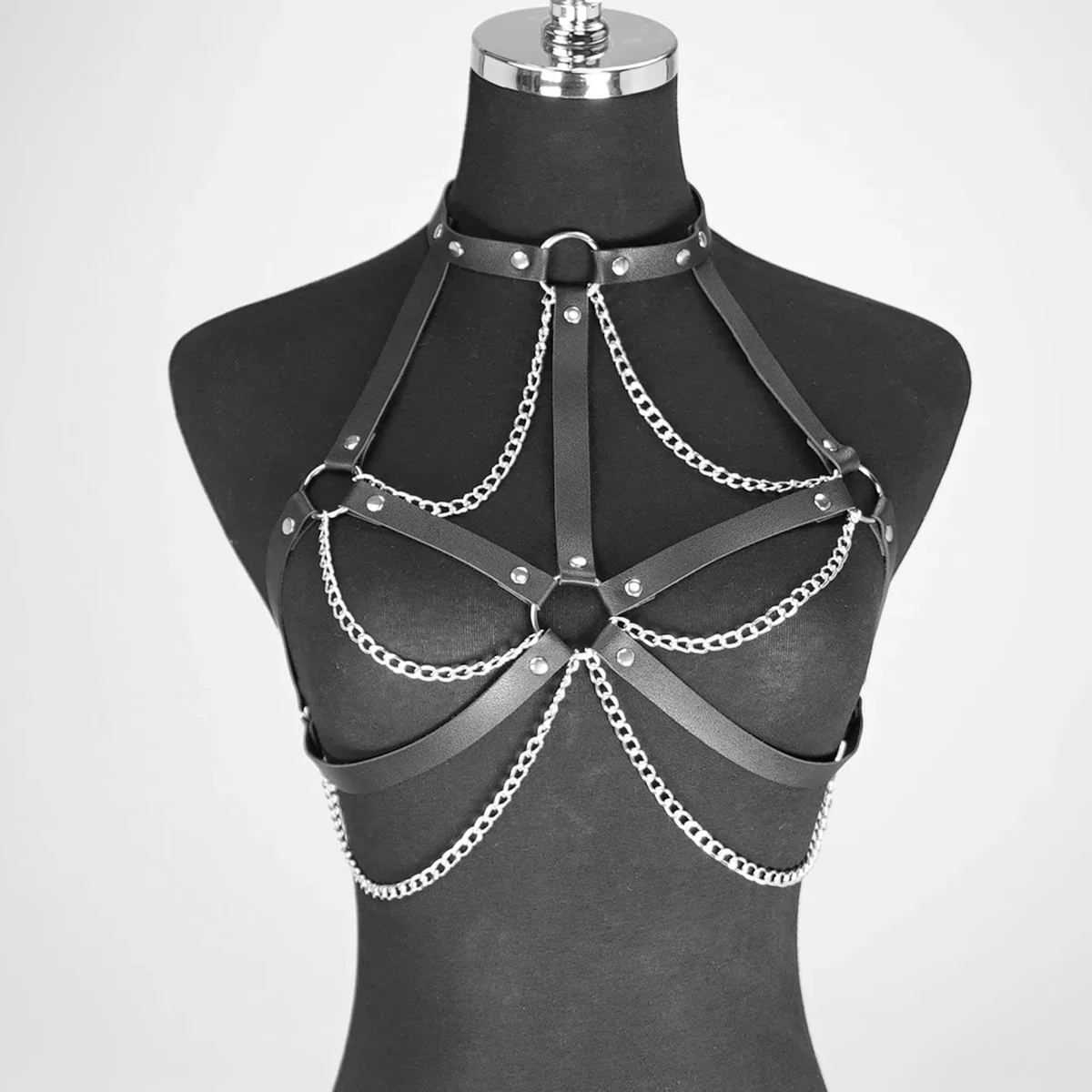 المرأة مثير تسخير حزام ملابس داخلية نسائية من الجلد تسخير مشد Bdsm عبودية الملابس الداخلية القوطية الوثن مهرجان الهذيان الزي #1