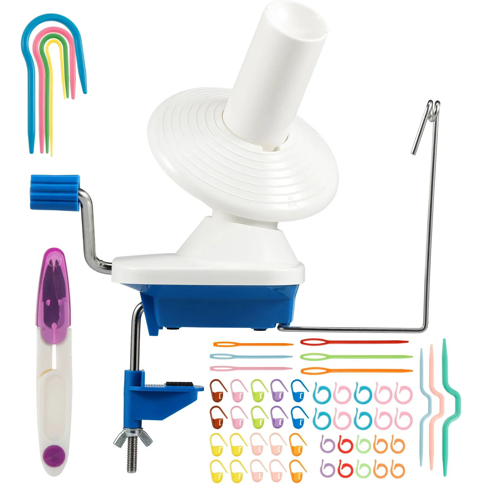 

Устройство для намотки шариков пряжи Ручной спиннер для пряжи Эффективный ролик для шариков пряжи Портативная машина для намотки пряжи Зажим на столе Пряжа для торта Шерсть