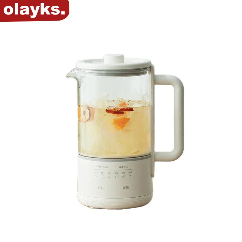 Olayks Mini Electric Kettle 600ML Glass Health Preserving Pot 600W Heating Power 220V Multi Cooker Time And Temperature Setting