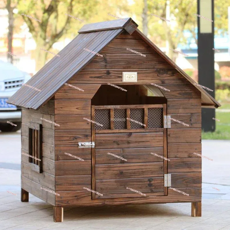 Four Seasons Universal Wooden Dog Houses Outdoor Rain-proof Kennel Dog Cage Luxury Small and Medium-sized Dog Villa Pet Supplies