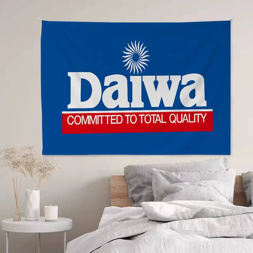 D-DaiwaS Fishing Logo Colorful Tapestry Wall Hanging Bohemian Wall Tapestries Mandala Wall Art Decor