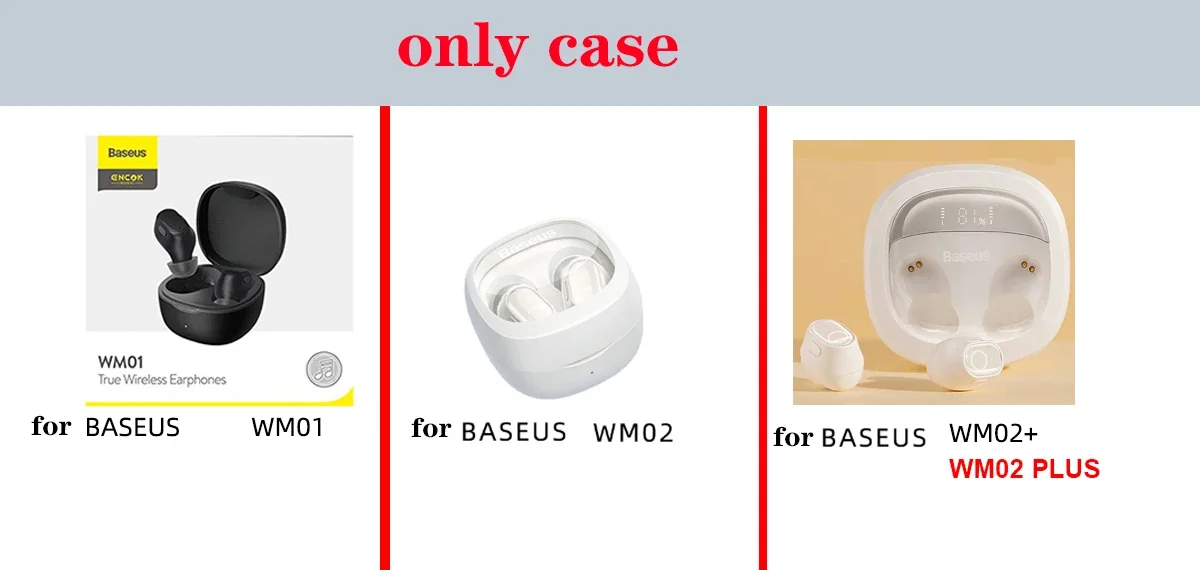 غطاء سماعة سيليكون شفاف ، حقيبة دلاية على شكل زهرة قماشية ، حقيبة عصرية لـ Baseus WM01 WM02 Plus WM01Plus