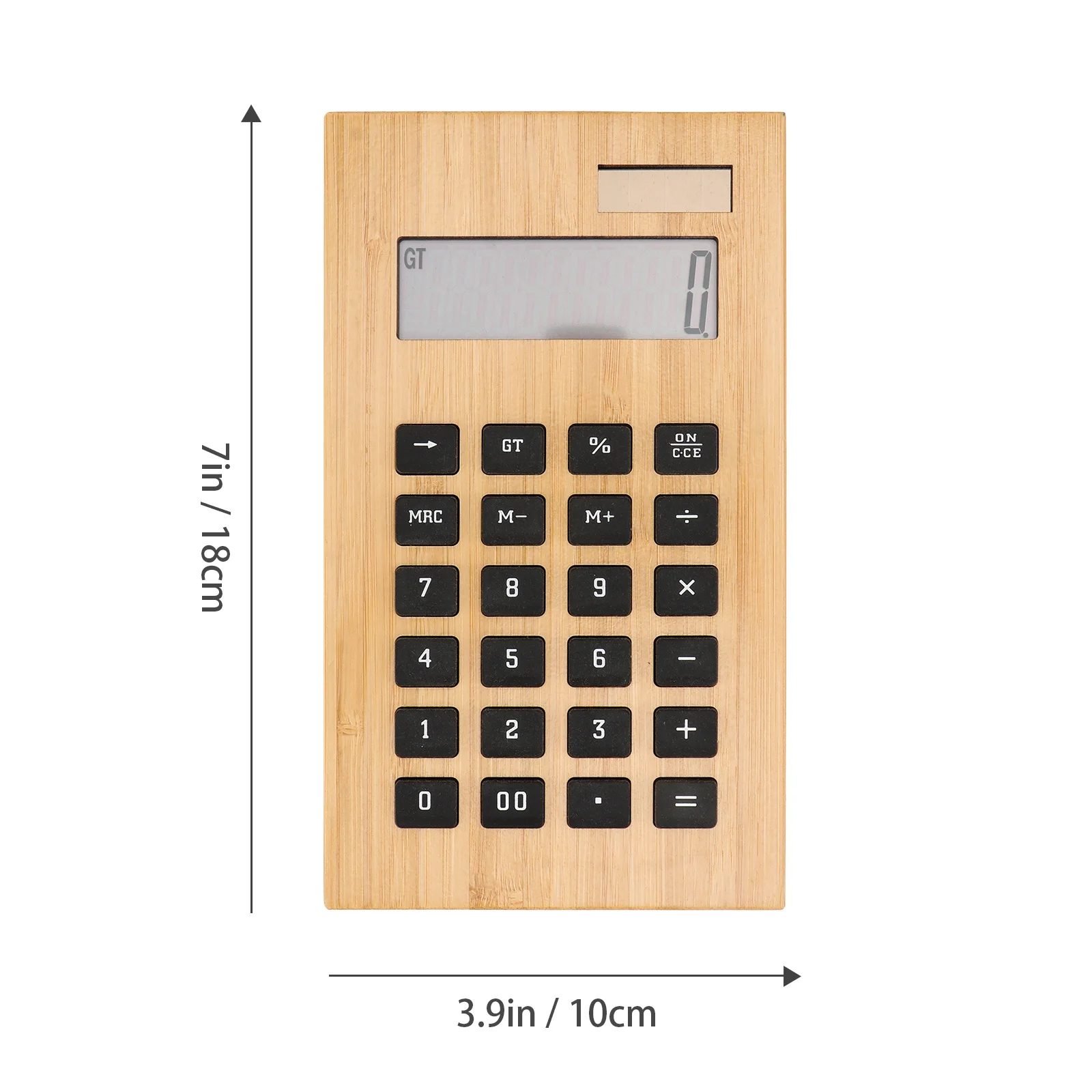 1 قطعة آلة حاسبة بالطاقة الشمسية من الخيزران أداة إلكترونية محمولة للعمل المكتبي والمدرسة عملية واضحة عصرية #4