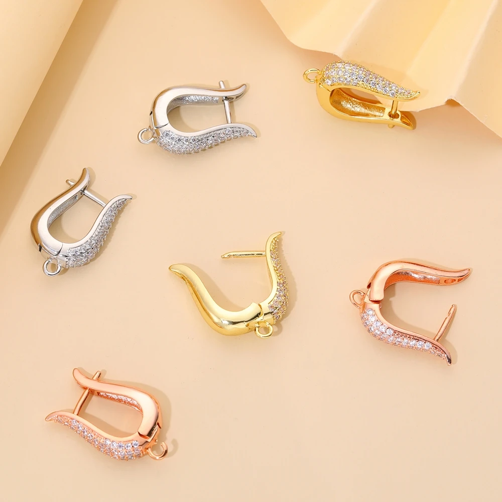 Juya 18K vergoldete 4-teilige Anti-Allergie-Ohrringhaken für DIY-Schmuckherstellung und Dekoration für Frauen – Detail 6