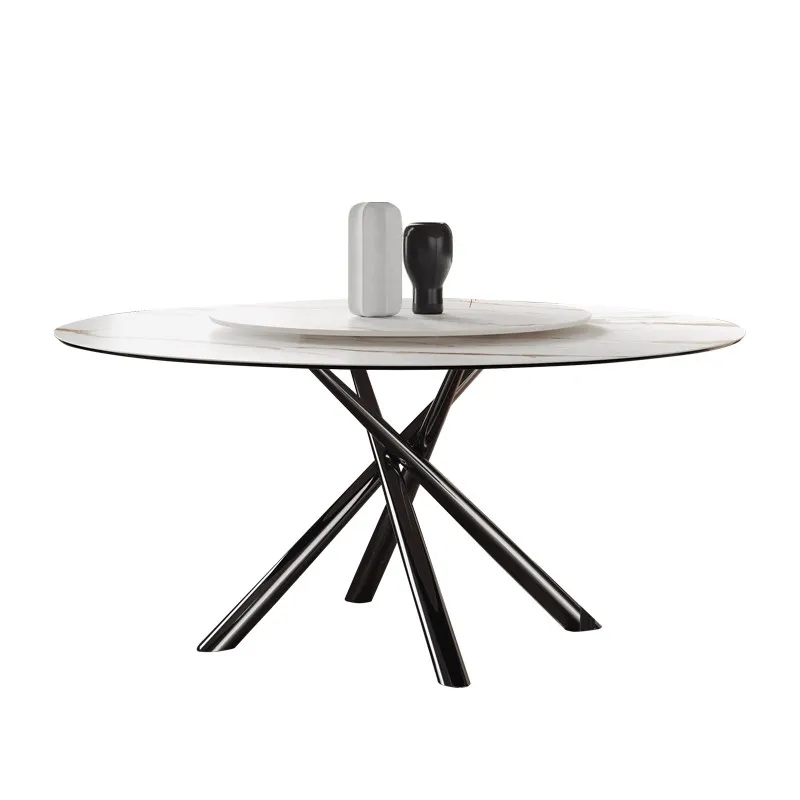 

slab dining High-end, round with turntable Modern home restaurant Designer dining Dining
