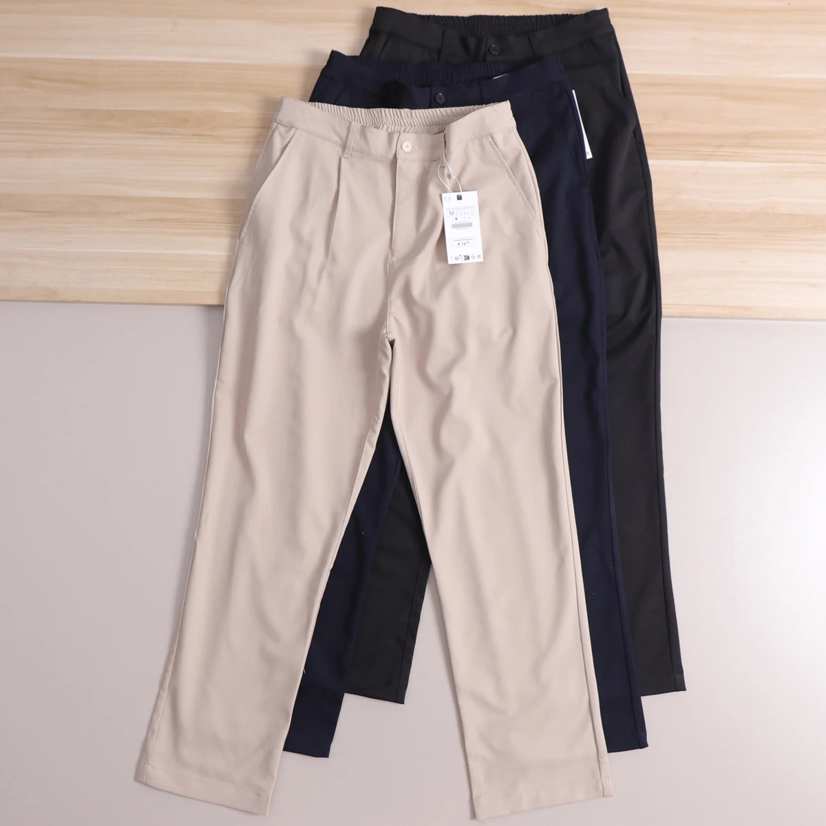 High Elastic Comfortable Men's Casual Straight Leg Pants Spring Summer Lightweight Business Daily Commute Versatile Long Trou...