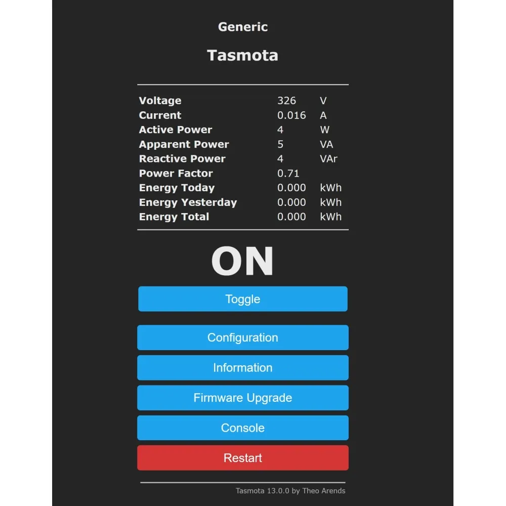 TASMOTA WiFi fişi madde ev yardımcı elektrik tüketimi izleme 16A ile çalışır