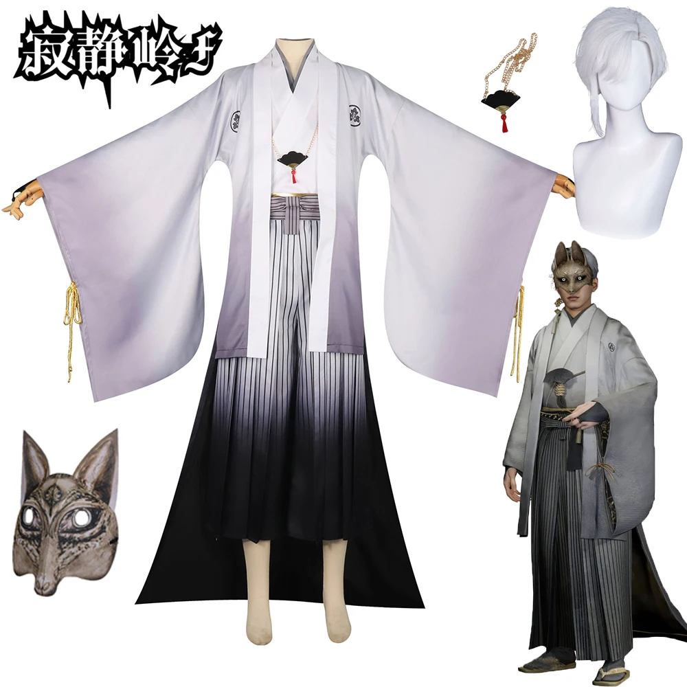 silent-hill-f-kotoyuki-tsuneki-cosplay-costume-perruque-masque-de-renard-cosplay-japonais-kimono-robe-longue-costumes-d'halloween-pour-hommes-femmes