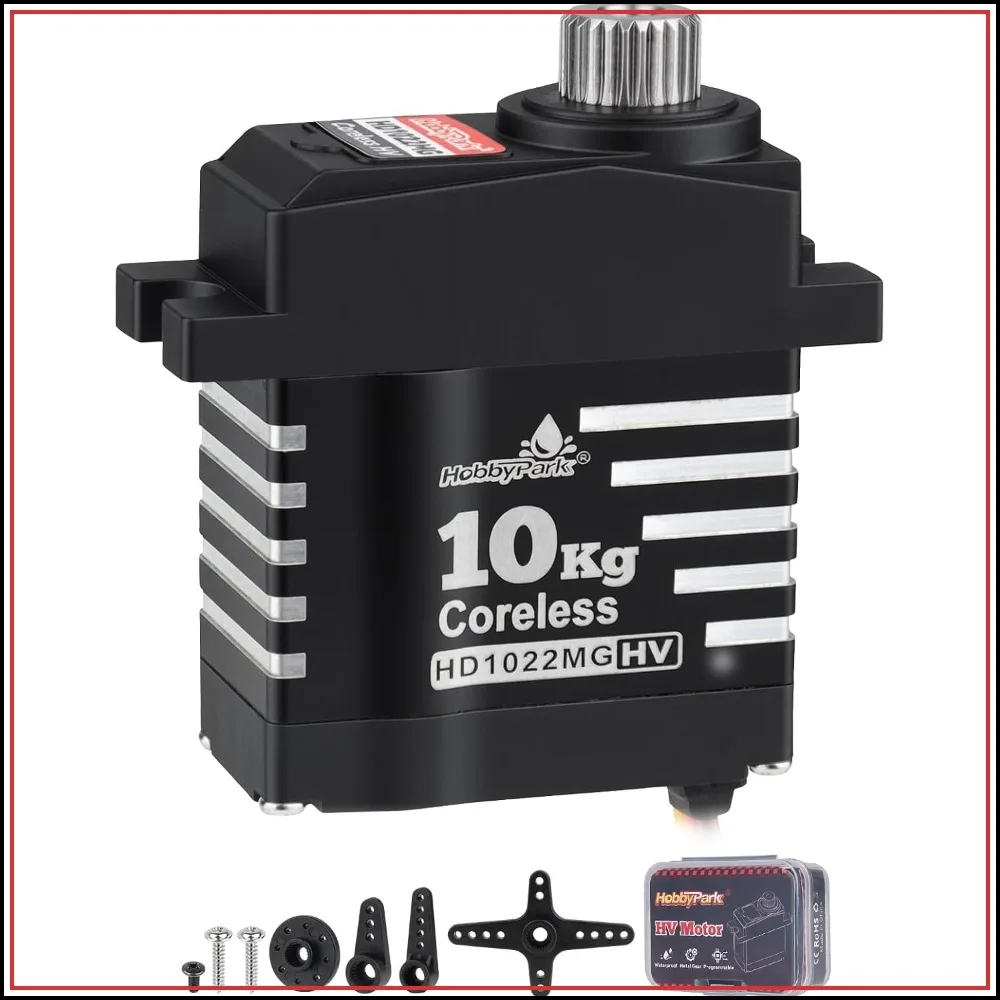 Waterproof 10kg RC Micro Servo High Torque Coreless Motor Metal Gears for 1/18 TRX4M Steering & Sub-Micro Shift, 1/10 RC Crawler Car Robot Digital Programmable 180°