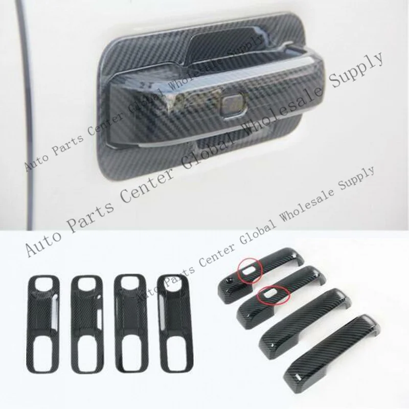 L+ For Ford F150 2016-2020 ABS carbon fiber Car door handle bowl cover trim 12PCS