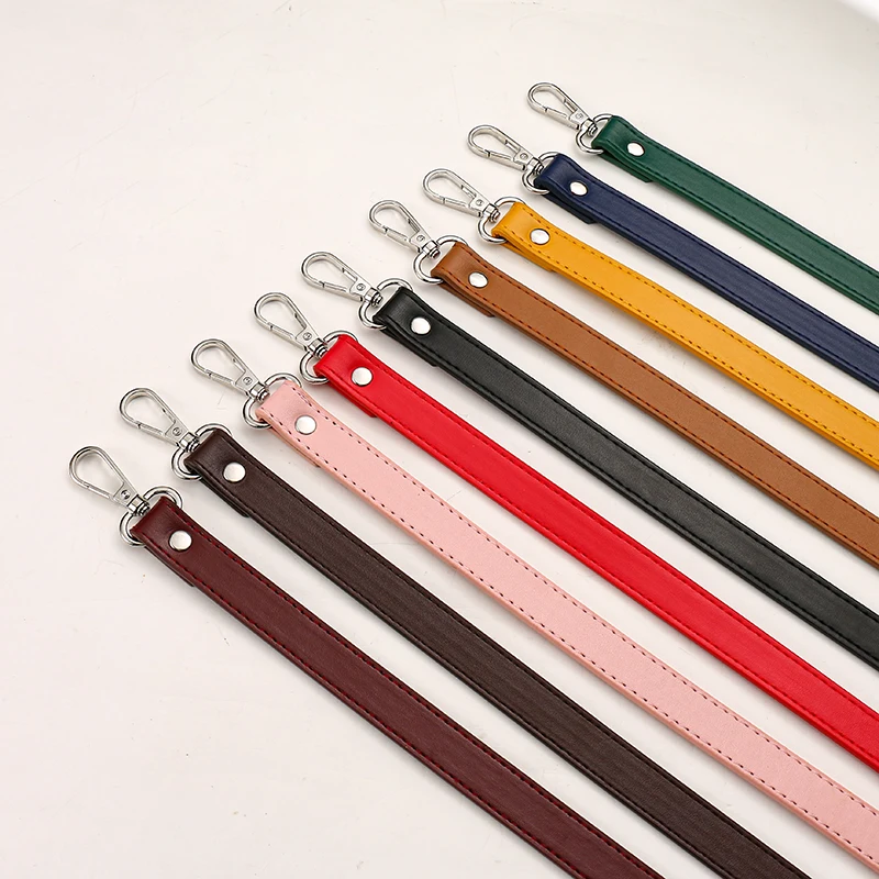 Soft Leather Bag Strap Handbags Handles For Handbag 60cm Short Bag Strap Golden Buckle Replacement Bag BeltPurse Strap Handles