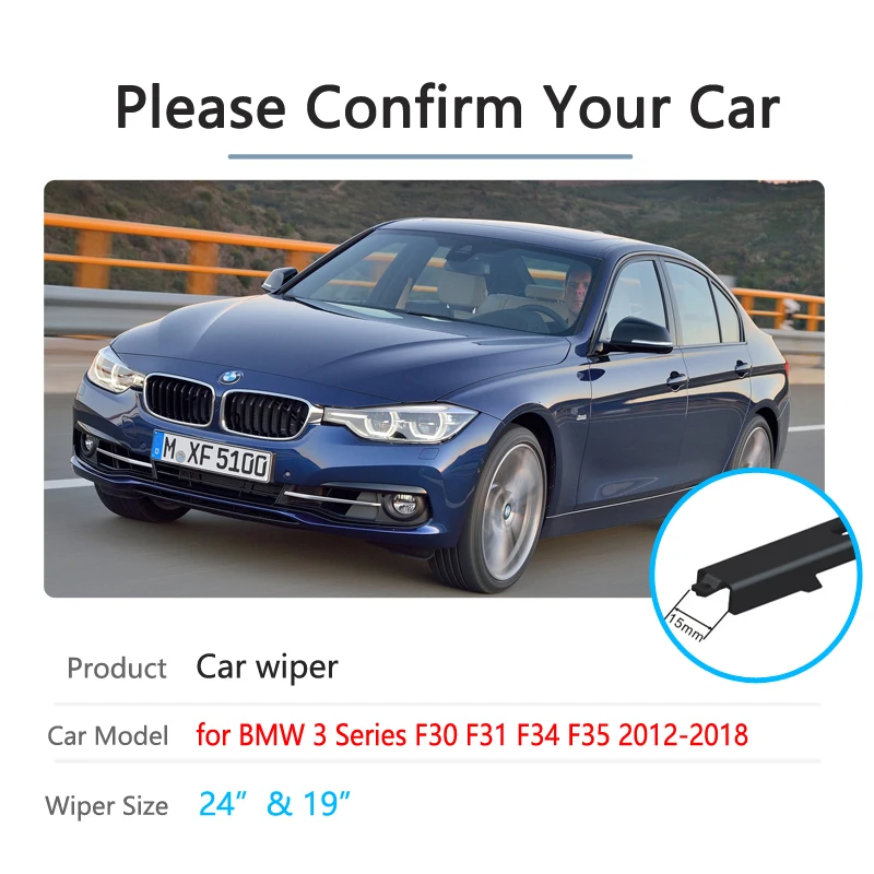 Car Wiper Blade for BMW 3 Series F30 F31 F34 F35 2012 2013 2014 2015 2016 2017 2018 Windscreen Windshield Wipers Car Accessories