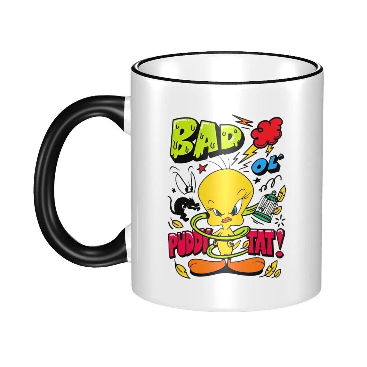

Space Jam Bad Puddy Mugs Novelty Cartoon Tea Cup Healing Gifts For Woman Man
