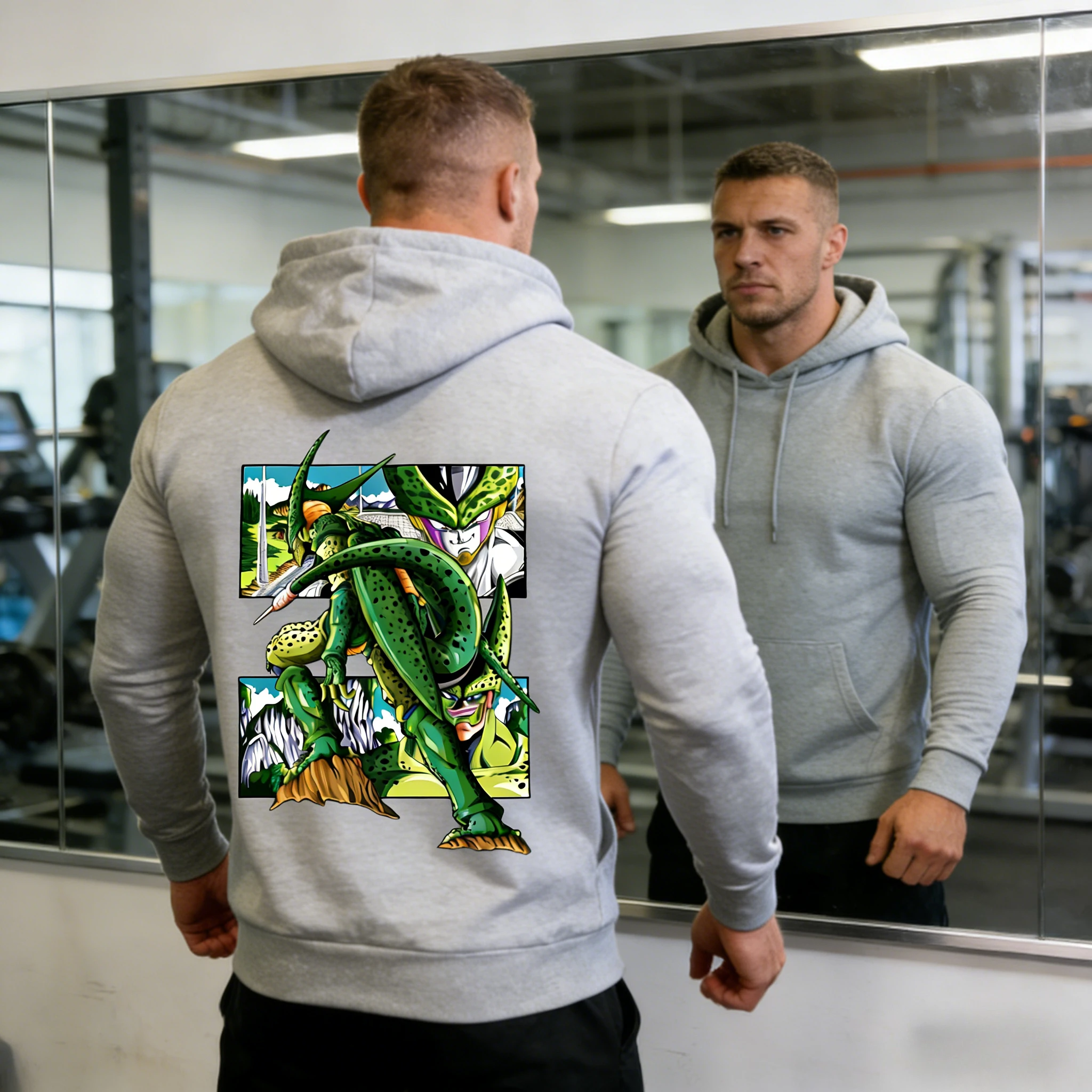 

Мужская толстовка с принтом Dragon Ball Retro Cell Forms, 100% хлопок, оверсайз, для спортзала, винтажный уличный стиль, унисекс, коллекция осень-зима 2026