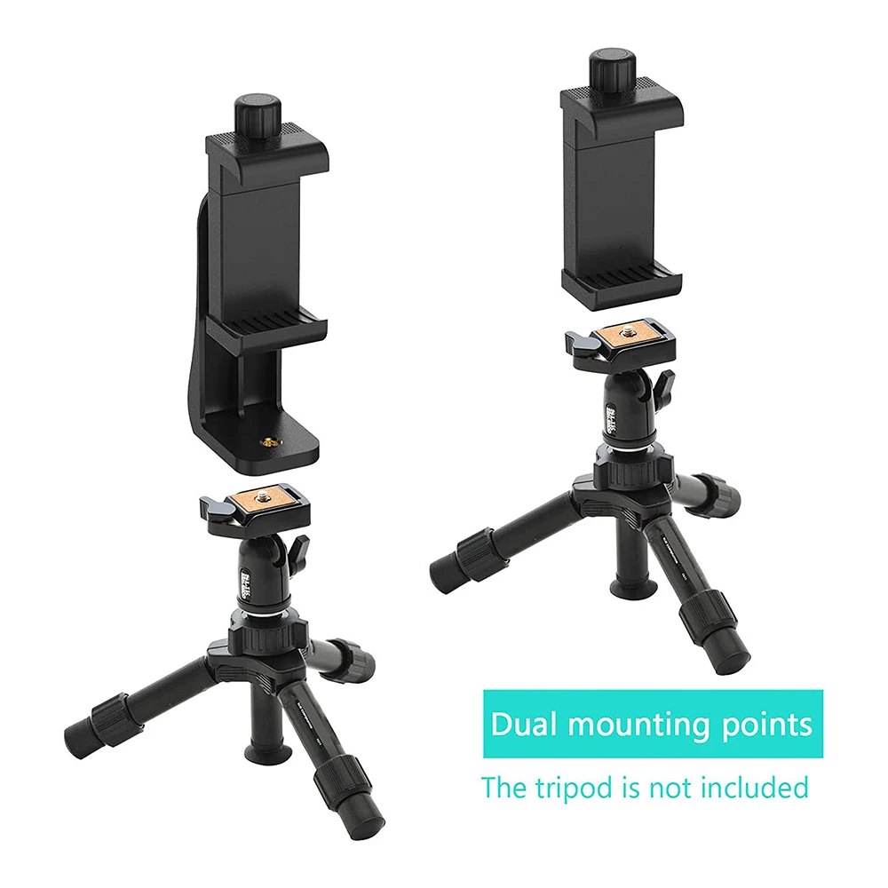 Universal Cell Phone Holder Tripod Mount Selfie Monopod Adapter Smartphone Clip Adjustable Clamp Mount for iPhone 13 12 11 Pro