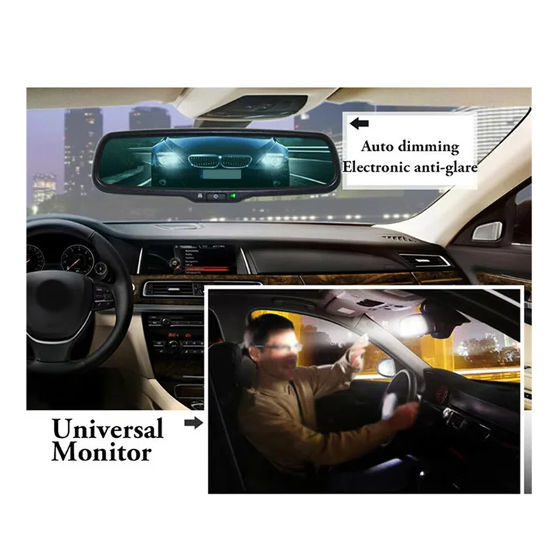مرآة الرؤية الخلفية الداخلية المضادة للوهج تعتيم تلقائي لسيارة Hyundai Kia Ford Toyota مرآة الرؤية الخلفية للإلكترونيات #4