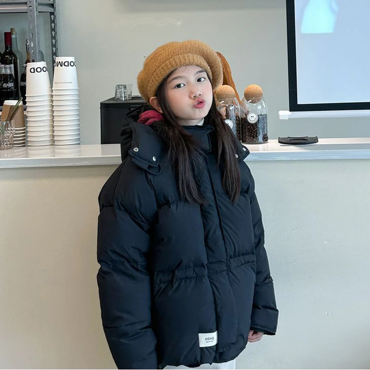 

Girls' Down Cotton Jacket for Winter 2024 New Warm and Thick Coat for Teen Children Winter Bread Jacket CH424