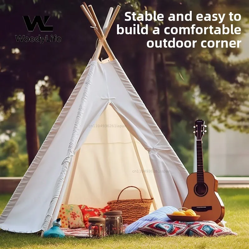Outdoor Picnic Camping White Indian Children's Tent Triangle Birthday Decoration Indoor Men's and Women's Small House