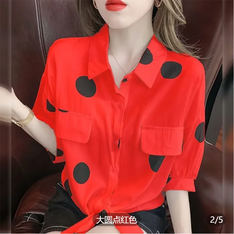 2026 French Style Gentle Loose Sleeveless Shirt Women's Summer Top Age-Defying Short-Sleeve Belted Blouse Belly Concealing view 3