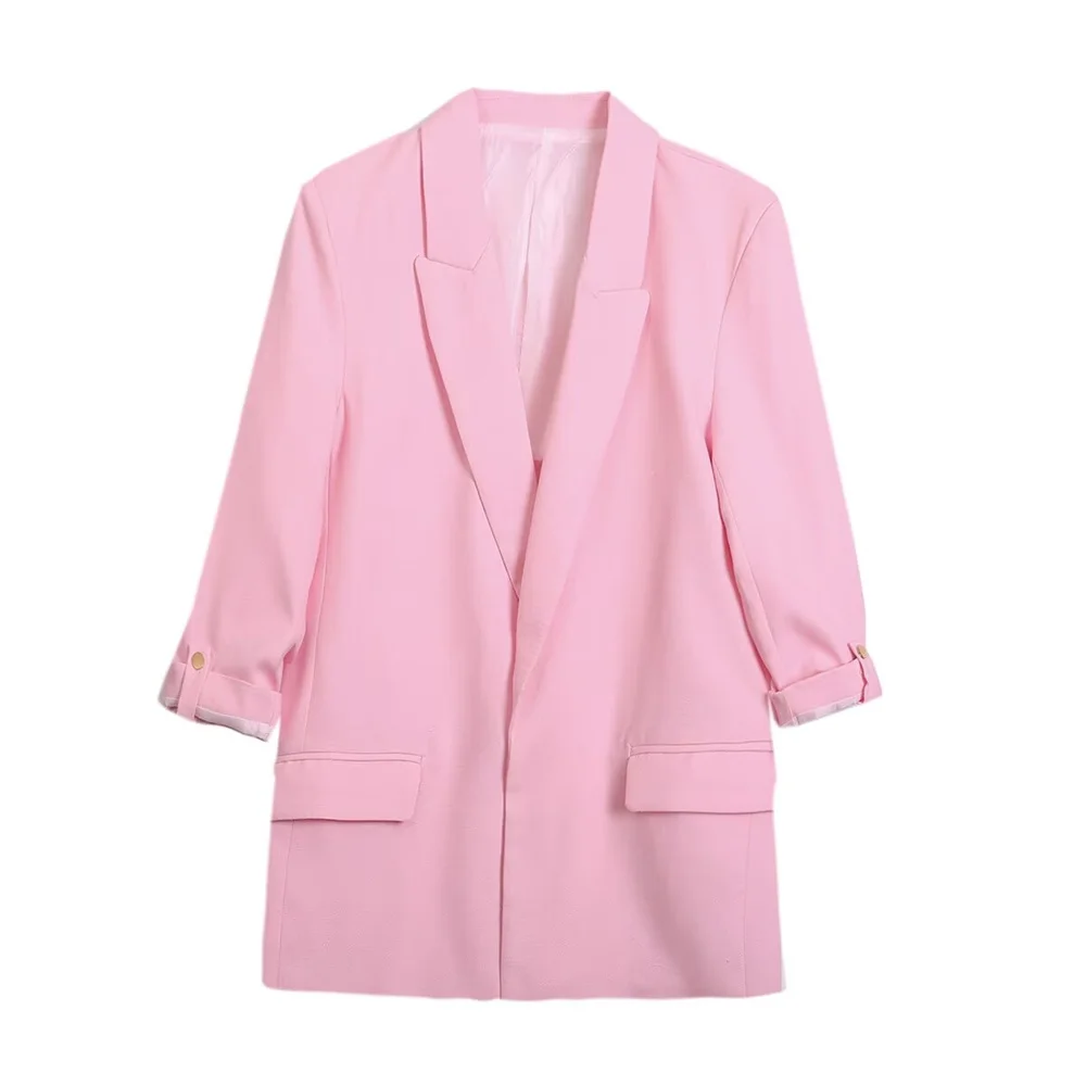 秋の新作 レディース カジュアル 多用途 フリップタイ ショルダーパッド カールスリーブ オープンカラー スーツコート