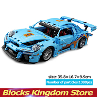 Technical Remote Control Blue Porscheed 1:14 Building Blocks Bricks Super Fast Racing Car Set Toys For Kids Models Gift