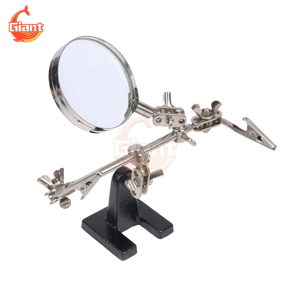 Portable Magnifier Soldering Station Adjustable 5X Magnifying Glass Auxiliary Clamp Soldering Stand Welding Rework Repair Tools