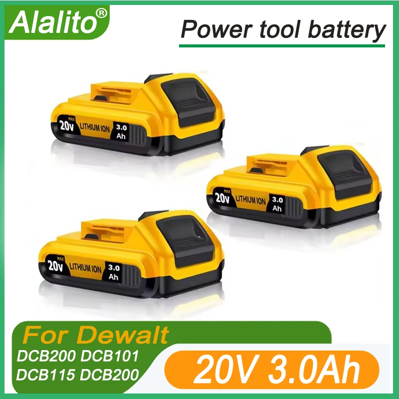 

For Dewalt Max Tools Li-ion Battery 18/20V 3000mAh DCB203 DCB205 DCB206 DCB204 DCB200 DCB182 DCB180 DCB230 DCD DCF DCG Series