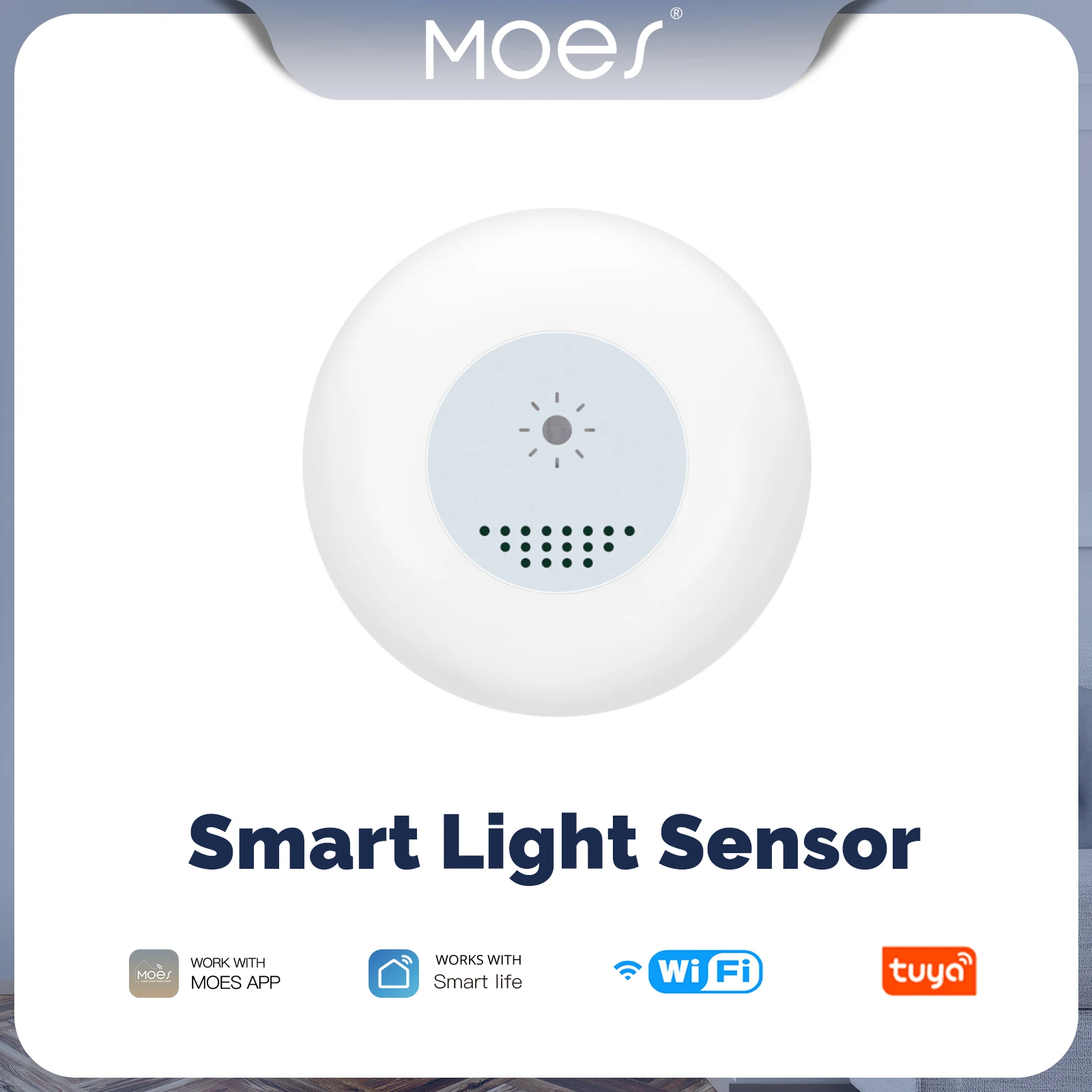 MOES Sensor de luz inteligente Tuya Zigbee, detección de brillo, automatización de iluminación del hogar, Detector de hogar inteligente, Control por aplicación