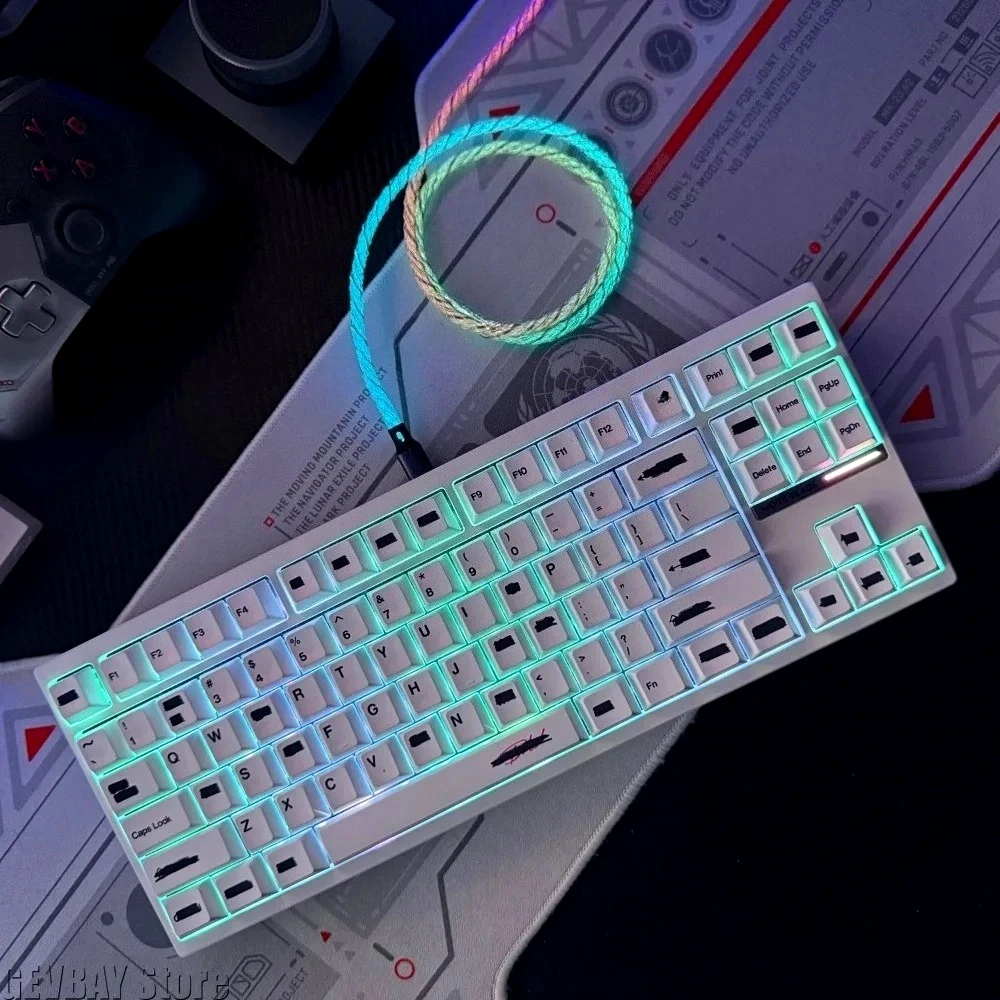 RGB Flowing Light Data Cable USB C Port 8K Polling Rate for Mechanical Keyboard Luminous LED Wire for Everglide Accessories