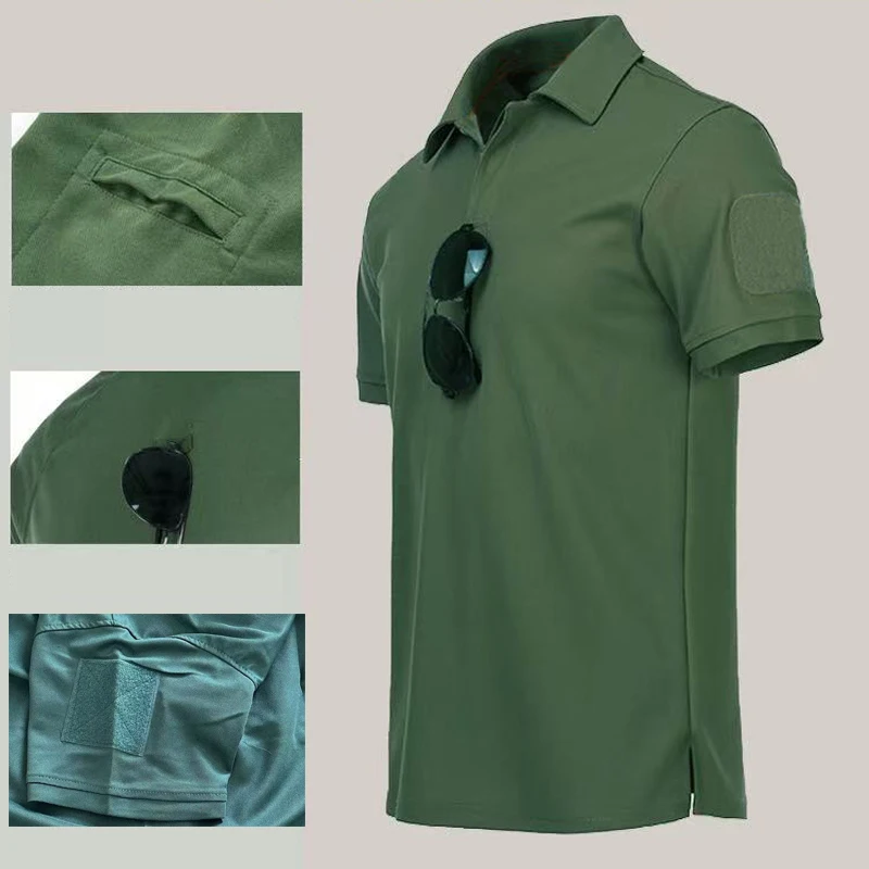 Men\'s Summer Quick Dry T-shirt Camping Hiking Trekking fishing Breathable Pullover Climbing Tees Casual Cargo Trainning Shirts