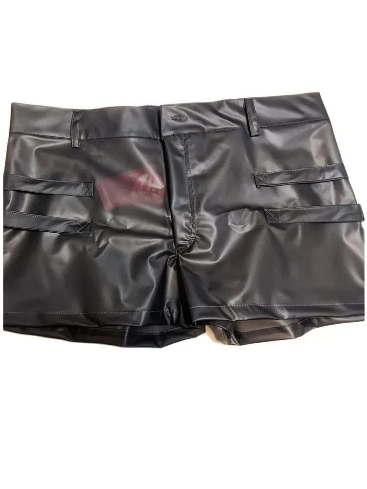 S-5XL PVC Transprent Shorts Hot Pants PU Fashion Short Jeans Spodnie Pantalon Corto Trousers Sexy Clubwear Trunks Mini Bermudas
