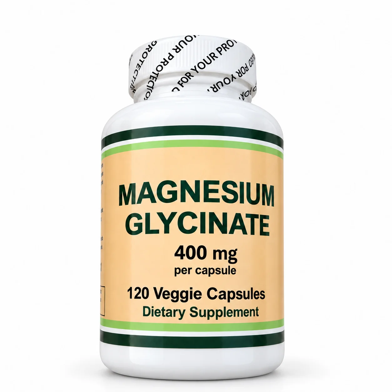 Magnesium Glycinate 400mg 120 Veggie Capsules Muscle Nerve and Bone Health Support Mineral Supplement 60mg Elemental Magnesium